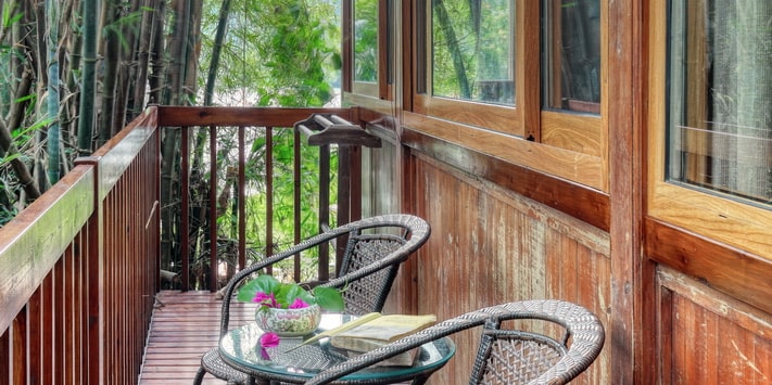 This is a new room at Mountain Retreat, room for three, steps from the river and spectacular views, all in a separate private building.
