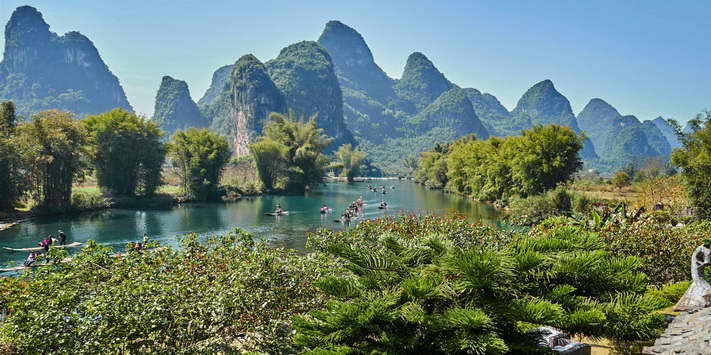 Yangshuo Mountain Retreat Yulong River view twin rooms - a favorite among Yangshuo hotels.